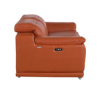 9762 Divanitalia 2-Piece Modular Power Reclining Console with 2 Power Recliners in Top Grain Italian Leather