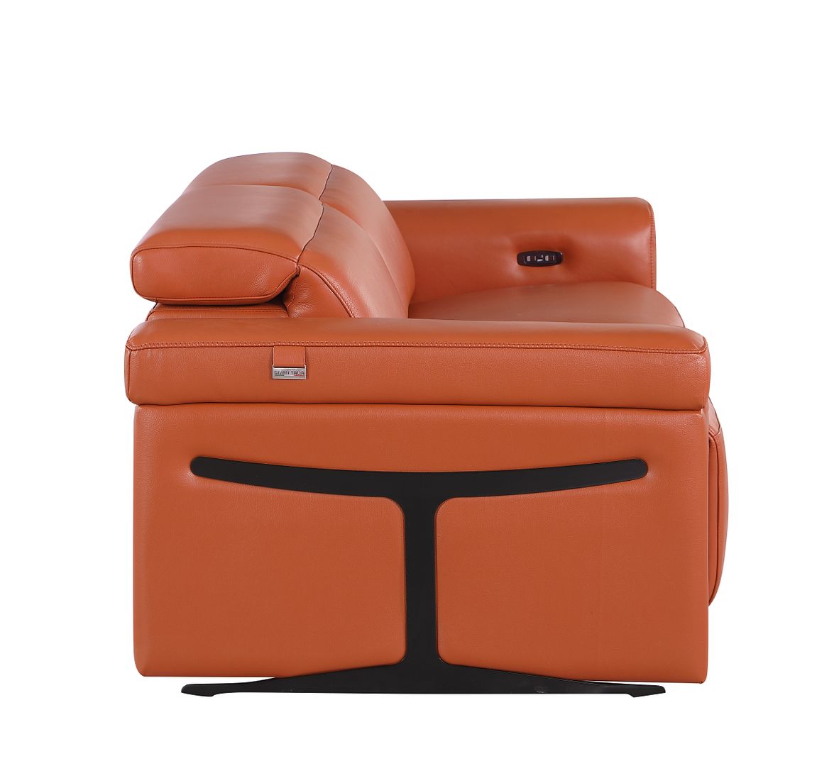 1126 Divanitalia 2-Piece Modular Power Reclining Loveseat in Top Grain Italian Leather with 2 Power Recliners & Power Headrests - Camel - SKU 1126-CAMEL-2.2-HT - view 8
