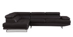 8136 Left Arm Facing Chaise with Adjustable Headrest in Genuine Leather