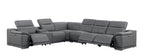 2679 7-Piece L-Shaped Power Reclining Sectional Sofa in Genuine Leather - 3 Recliners