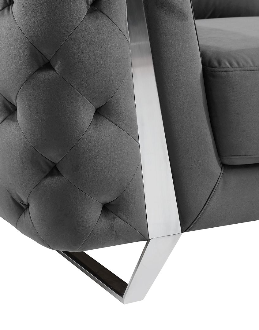 1051 Divanitalia Beige Sofa in Velvet Fabric