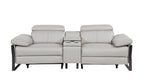 1246 Divanitalia Top Grain Italian Leather Console Loveseat with Power Headrest - Light Grey - SKU 1246-LT-GREY-3.2-HT - view 3