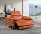 1246 Divanitalia Power Reclining Arm Chairwith Power Headrests - Top Grain Italian Leather