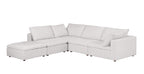 1100 Divanitalia 5-Piece Left Arm Facing 3-Seat Sectional Sofa - Top-grain Italian Leather