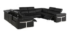 1126 Divanitalia 8-Piece U-Shaped Sectional Sofa in Top Grain Italian Leather with 4 Power Recliners & Power Headrests