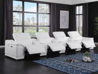 9762 Divanitalia 7-Piece Modular Top Grain Italian Leather Power Reclining Sofa with 4 Power Recliners