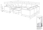 1100 Divanitalia 9-Piece U-Shaped Sectional Sofa in Top-grain Italian Leather