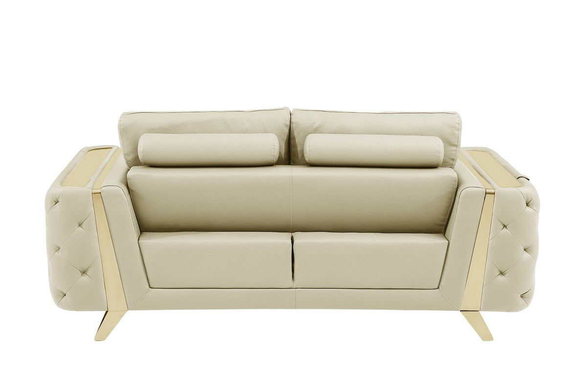 1050 Divanitalia Loveseat in Top-grain Italian Leather - Beige - SKU 1050-BEIGE-L - view 4