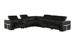 1126 Divanitalia 7-Piece L-Shaped Sectional Sofa in Top Grain Italian Leather with 3 Power Recliners & Power Headrests - Black - SKU 1126-BLACK-SEC-7PC-3PWR-SECTIONAL- GROUP - view 3