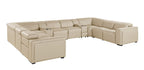 1224 Divanitalia 10-Piece U-Shaped Sectional Sofa in Top Grain Italian Leather with 4 Power Recliners & Power Headrests
