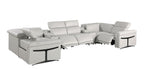 1126 Divanitalia 8-Piece U-Shaped Sectional Sofa in Top Grain Italian Leather with 4 Power Recliners & Power Headrests