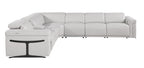 1126 Divanitalia 7-Piece L-Shaped Sectional Sofa in Top Grain Italian Leather with 3 Power Recliners & Power Headrests - Light Grey - SKU 1126-LT-GREY-SEC-7PC-3PWR-SECTIONAL-GROUP - view 4