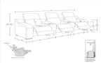 1116 Divanitalia 8-Piece Modular Power Reclining Sofa & Loveseat Set in Top Grain Italian Leather with 5 Power Recliners & Power Headrests - White - SKU 1116-WHITE-8.5-HT - view 16