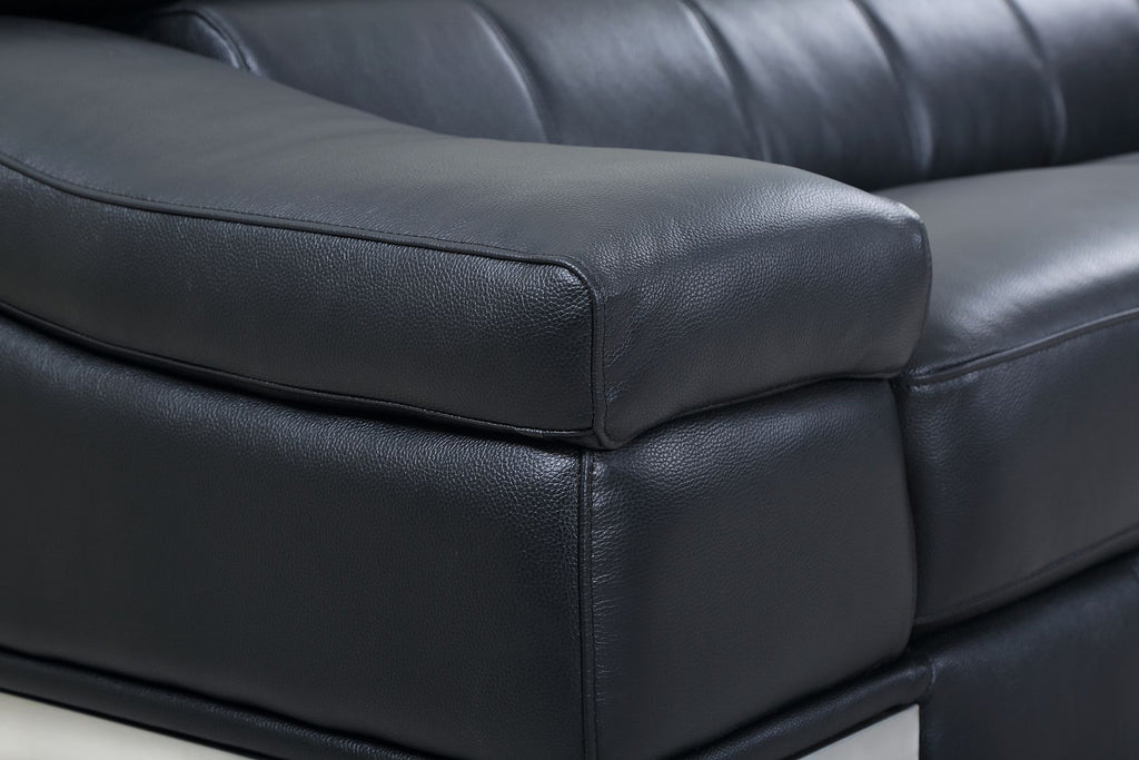 415 Divanitalia 2-Piece Sofa Set with Adjustable Headrest in Top-grain Italian Leather - Black - SKU 415- BLACK 2PC (S/L) - GROUP - view 12