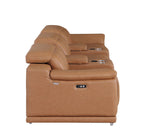 9762 Divanitalia 5-Piece Modular Power Reclining Sofa and Loveseat Set with 3 Power Recliners in Top Grain Italian Leather