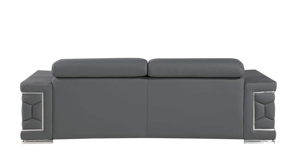 296 Modern Genuine Leather 2-Piece Sofa Set - Grey - SKU 296-GREY-2PC - view 6
