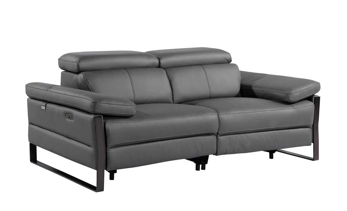 1246 Divanitalia Modular Power Triple Reclining Sofa, Loveseat, and Chair Set with Power Headrests - Top Grain Italian Leather - Dark Grey - SKU 1246-DK-GREY-6.6-HT-3PC - view 7