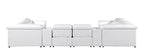 9762 Divanitalia 8-Piece U-Shaped Top Grain Italian Leather Sectional Sofa with 4 Power Recliners