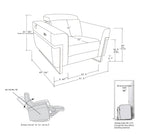 990 Divanitalia Power Reclining Arm Chair with Power Headrest in Top-grain Italian Leather - White - SKU 990-WHITE-CH - view 12