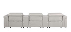 1126 Divanitalia 5-Piece Modular Power Reclining Sofa in Top Grain Italian Leather with 3 Power Recliners & Power Headrests
