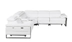 1246 Divanitalia 6-Piece L-Shaped Modular Power Reclining Sectional Sofa with 3 Power Recliners and Power Headrests - Top Grain Italian Leather - White - SKU 1246-WHITE-6PC-3PWR-SECTIONAL - view 5