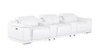 2679 Genuine Leather Sofa with 3 Power Recliners & Dual Storage Consoles