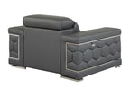 692 Divanitalia Chair with Adjustable Headrest in Top-grain Italian Leather - Dark Grey - SKU 692-CH-DARK GRAY - view 3