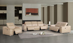 2679 Power Reclining Sofa, Loveseat & Chair Set in Genuine Leather - 5 Recliners - Beige - SKU 2679-BEIGE-6.5-HT-3PC - view 2