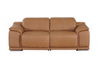9762 Divanitalia 2-Piece Modular Power Reclining Console with 2 Power Recliners in Top Grain Italian Leather