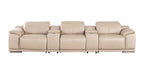 2679 Genuine Leather Sofa with 3 Power Recliners & Dual Storage Consoles