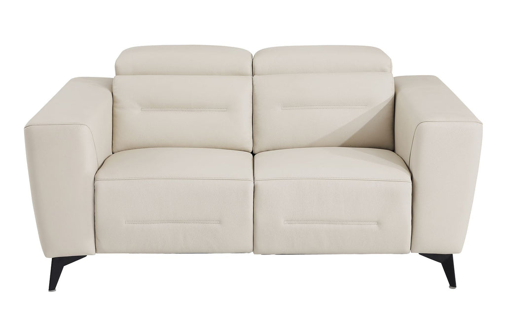 989 Divanitalia Power Reclining Loveseat with Power Headrest in Top-grain Italian Leather - Beige