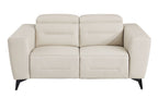 989 Divanitalia Power Reclining Loveseat with Power Headrest in Top-grain Italian Leather - Beige