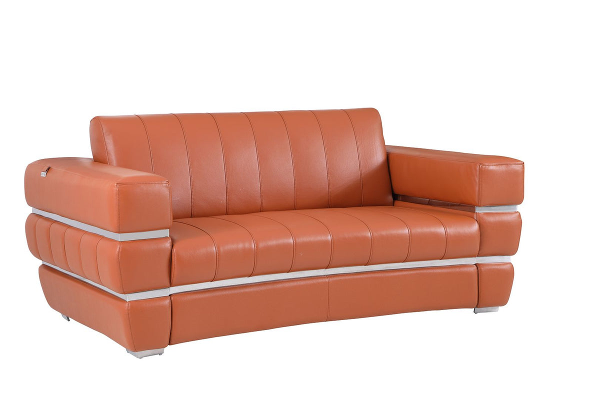 904 Divanitalia Loveseat in Top-grain Italian Leather - Camel - SKU 904-L-CAMEL - view 2