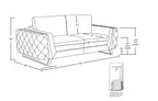 1050 Divanitalia Loveseat in Top-grain Italian Leather - White - SKU 1050-WHITE-L - view 11
