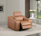 1116 Divanitalia Top Grain Italian Leather Power Reclining Chair with Power Headrests - Cognac - SKU 1116-COGNAC-CH - view 2
