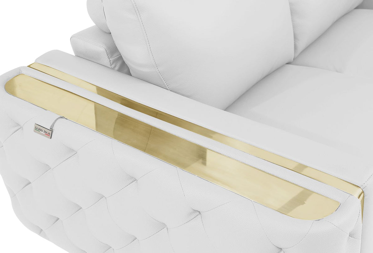 1050 Divanitalia 2-Piece Sofa Set in Top-grain Italian Leather - White - SKU 1050-WHITE-3PC - view 12