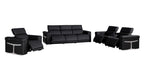 1126 Divanitalia 7-Piece Modular Power Reclining Sofa, Loveseat & Chair Set in Top Grain Italian Leather with 6 Power Recliners & Power Headrests - Black - SKU 1126-BLACK-7.6-HT-3PC - view 4