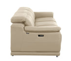 9762 Divanitalia 3-Piece Modular Power Reclining Sofa with 2 Power Recliners in Top Grain Italian Leather
