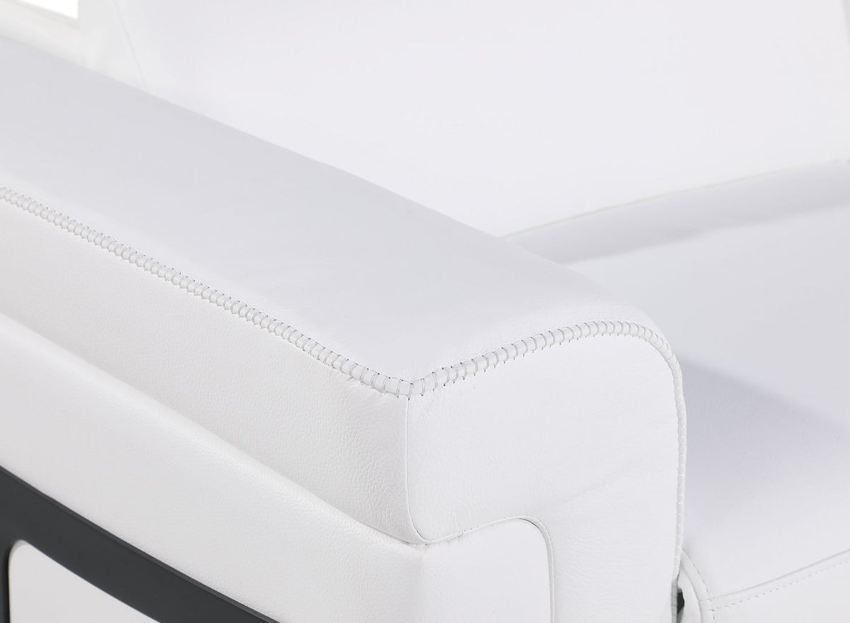 1126 Divanitalia Top Grain Italian Leather Power Reclining Chair with Power Headrests - White - SKU 1126-WHITE-CH - view 5