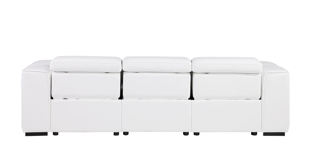 1224 Divanitalia 3-Piece Modular Power Reclining Sofa in Top Grain Italian Leather with 3 Power Recliners & Power Headrests - White - SKU 1224-WHITE-3.3-HT - view 7