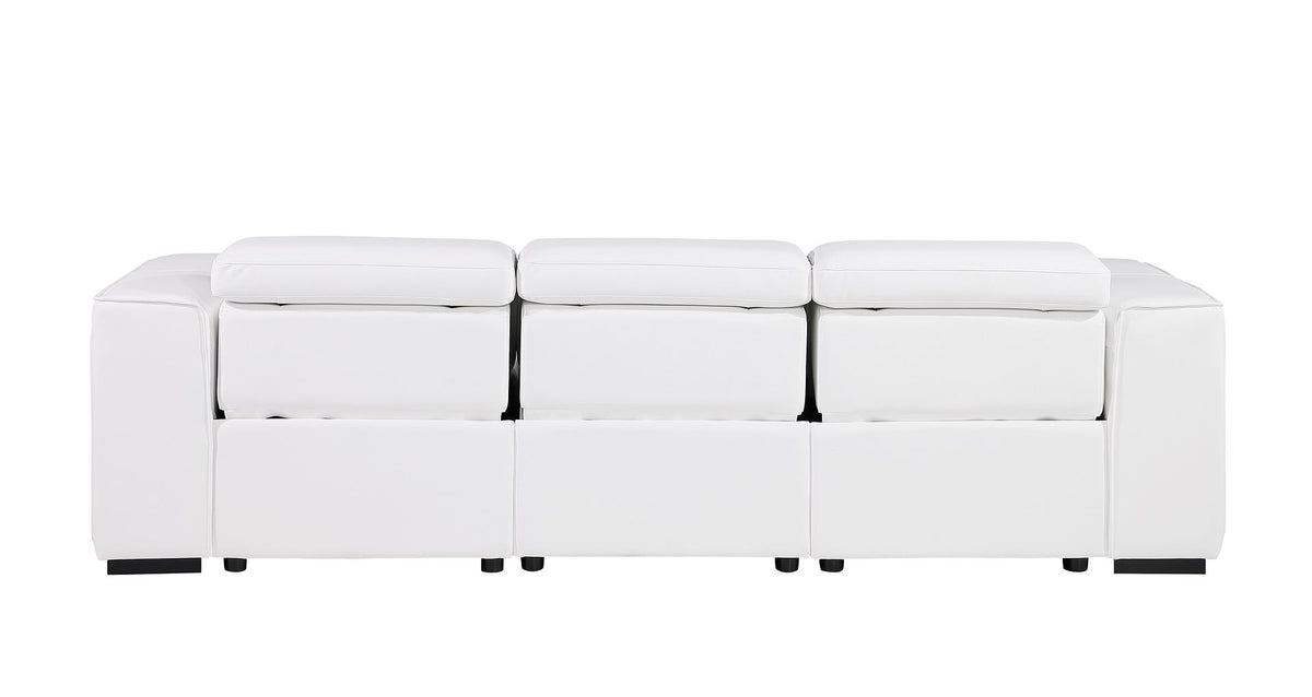 1224 Divanitalia 3-Piece Modular Power Reclining Sofa in Top Grain Italian Leather with 3 Power Recliners & Power Headrests - White - SKU 1224-WHITE-3.3-HT - view 7