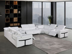 1126 Divanitalia 12-Piece U-Shaped Sectional Sofa in Top Grain Italian Leather with 4 Power Recliners & Power Headrests - White - SKU 1126-WHITE-12PC-4PWR-U-SECTIONAL-GROUP - view 2