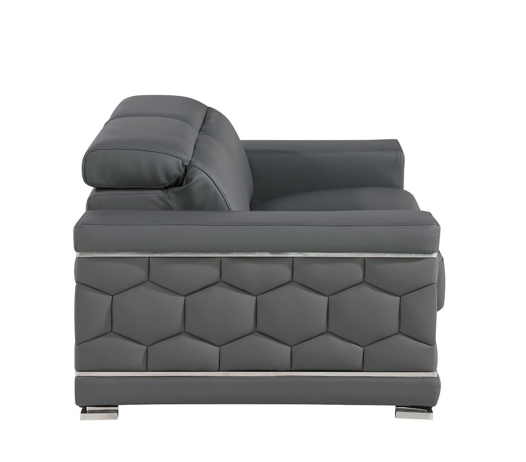 296 Modern Genuine Leather 2-Piece Sofa Set - Grey - SKU 296-GREY-2PC - view 12