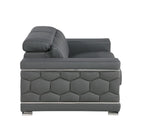 296 Modern Genuine Leather 2-Piece Sofa Set - Grey - SKU 296-GREY-2PC - view 12