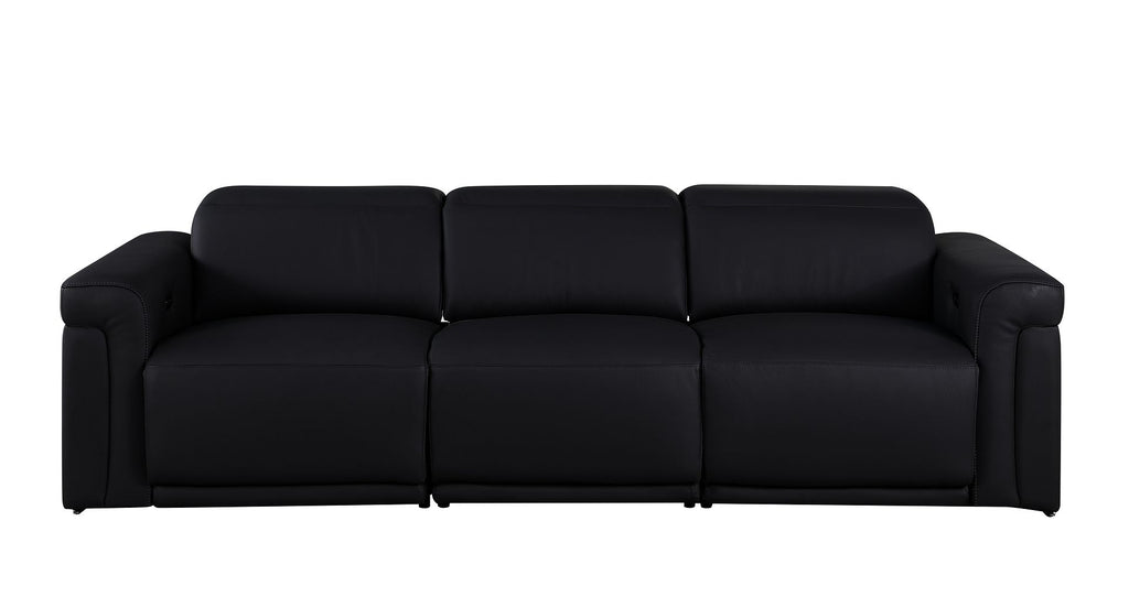 1126 Divanitalia 3-Piece Modular Power Reclining Sofa in Top Grain Italian Leather with 2 Power Recliners & Power Headrests