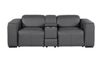 1224 Divanitalia 3-Piece Modular Power Reclining Loveseat in Top Grain Italian Leather with 2 Power Recliners & Power Headrests - Dark Grey - SKU 1224-DK-GREY-3.2-HT - view 3