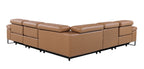 1246 Divanitalia 5-Piece L-Shaped Modular Power Reclining Sectional Sofa with Power Headrests - Top Grain Italian Leather