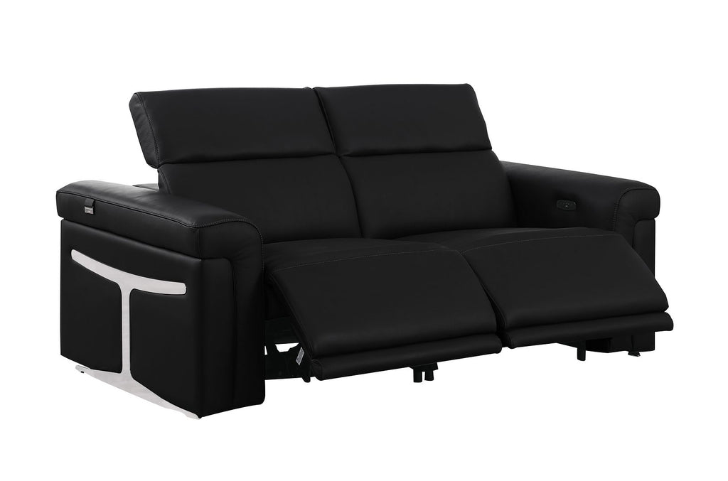 1126 Divanitalia 2-Piece Modular Power Reclining Loveseat in Top Grain Italian Leather with 2 Power Recliners & Power Headrests - Black - SKU 1126-BLACK-2.2-HT - view 4