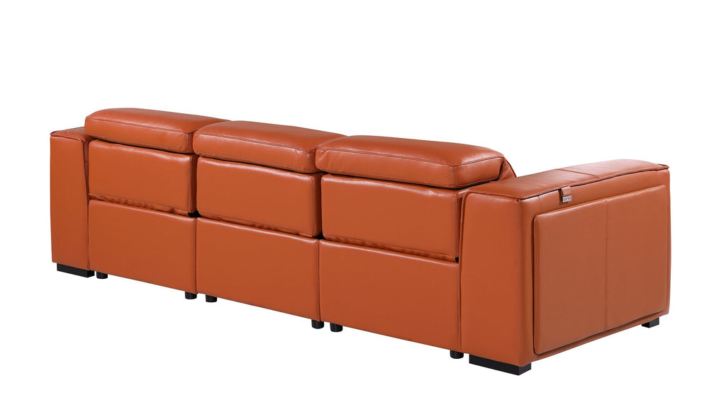 1224 Divanitalia 3-Piece Modular Power Reclining Sofa in Top Grain Italian Leather with 3 Power Recliners & Power Headrests - Camel - SKU 1224-CAMEL-3.3-HT - view 6