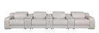 1116 Divanitalia 7-Piece Modular Power Reclining Sofa in Top Grain Italian Leather with 4 Power Recliners & Power Headrests - Light Grey - SKU 1116-LT-GREY-S-7.4-HT - view 2
